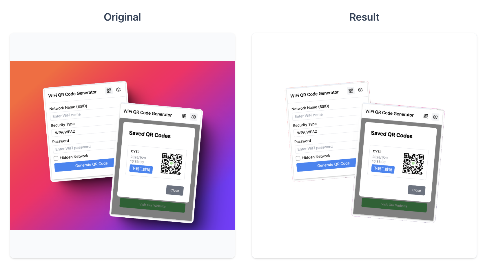 Product with background
